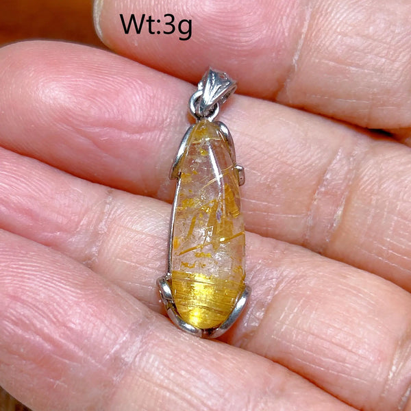 Gold Rutilated Pendant-ToShay.org