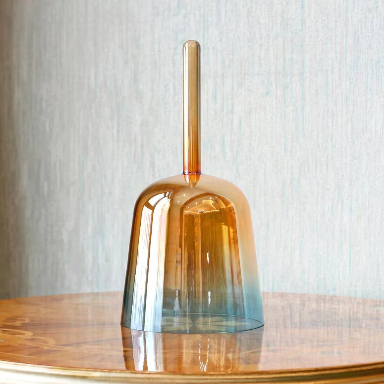 Gold Blue Crystal Handle Singing Bowl-ToShay.org