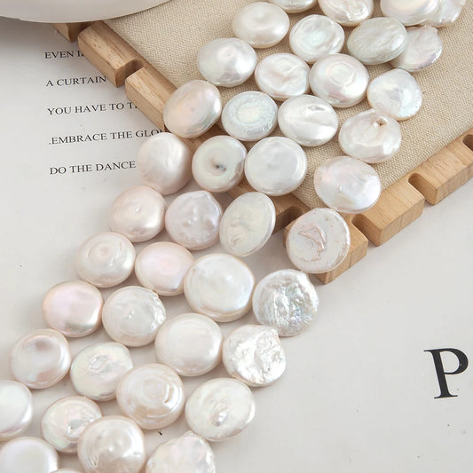 White Pearl Coin Beads-ToShay.org