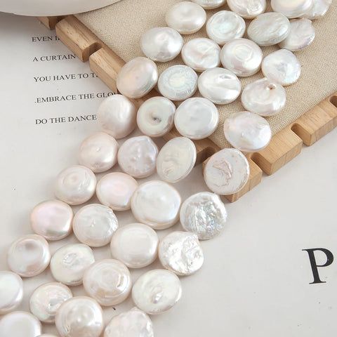 White Pearl Coin Beads-ToShay.org