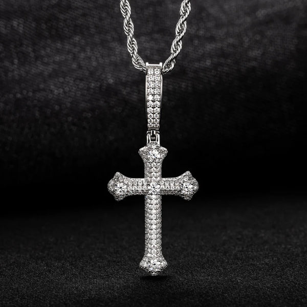 Silver Crystal Cross Pendant-ToShay.org