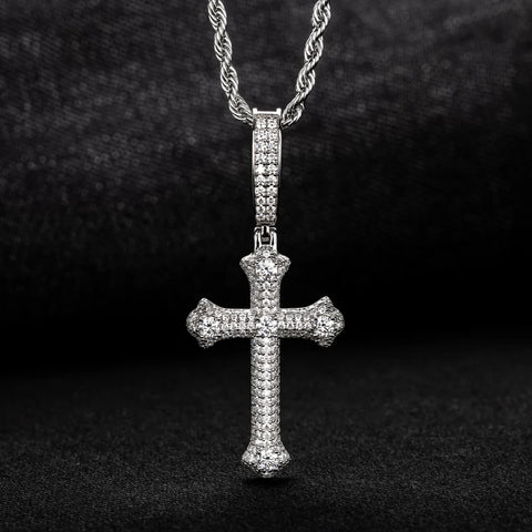 Silver Crystal Cross Pendant-ToShay.org