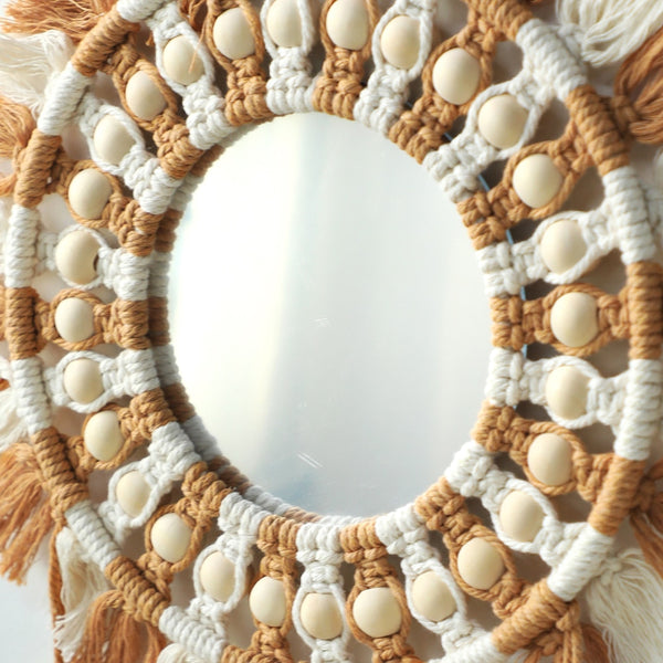 Macrame Fringe Mirror-ToShay.org