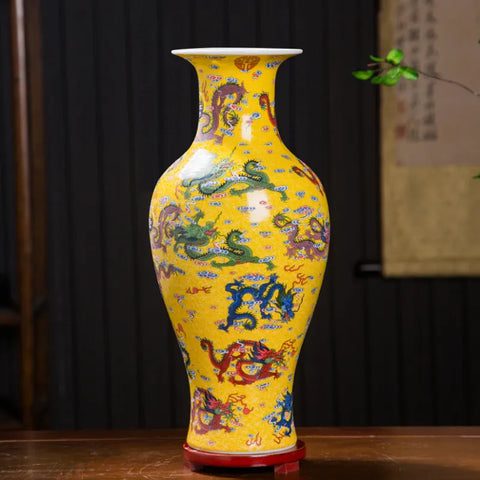 Jingdezhen Nine Dragons Vase-ToShay.org