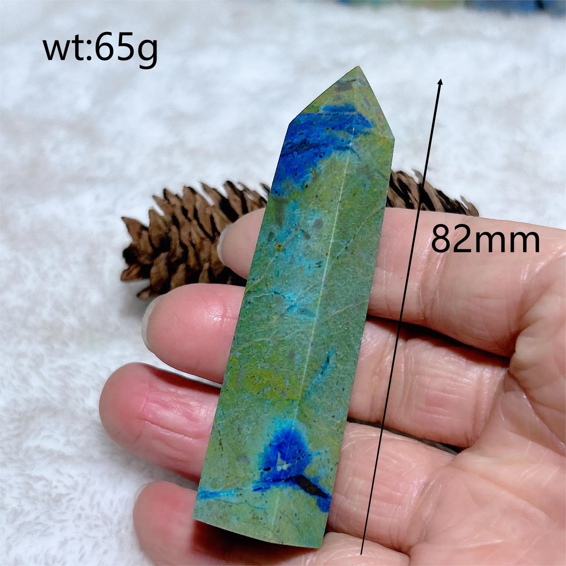 Blue Azurite Chrysocolla Point-ToShay.org