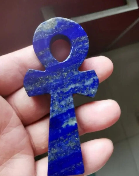 Blue Lapis Lazuli Ankh Cross-ToShay.org