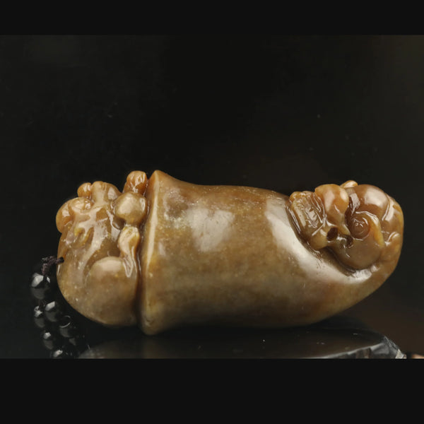 Yellow Jade Dragon Pendant-ToShay.org