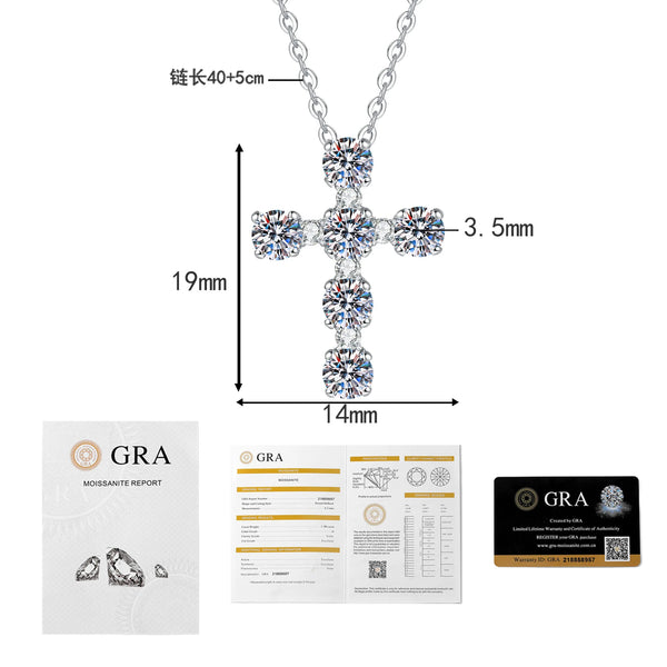 Silver Diamond Cross Necklace-ToShay.org