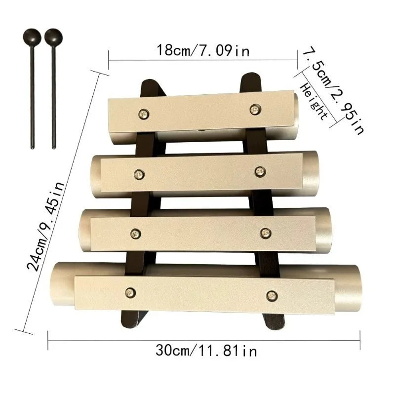 4 Tone Aluminum Alloy Xylophone Adult Beginner Sound Healing Bell Outdoor Meditation Bells Professional Percussion Instruments-ToShay.org