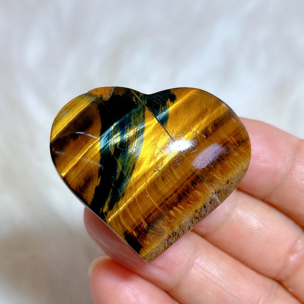 Yellow Blue Tiger Eye Heart-ToShay.org