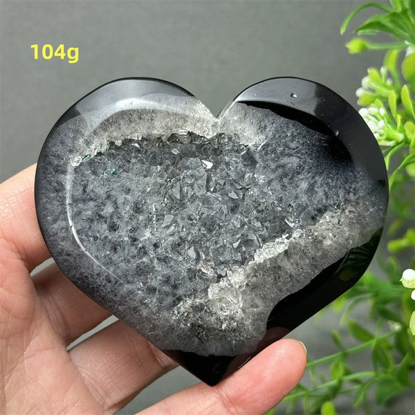 Black Agate Geode Heart-ToShay.org