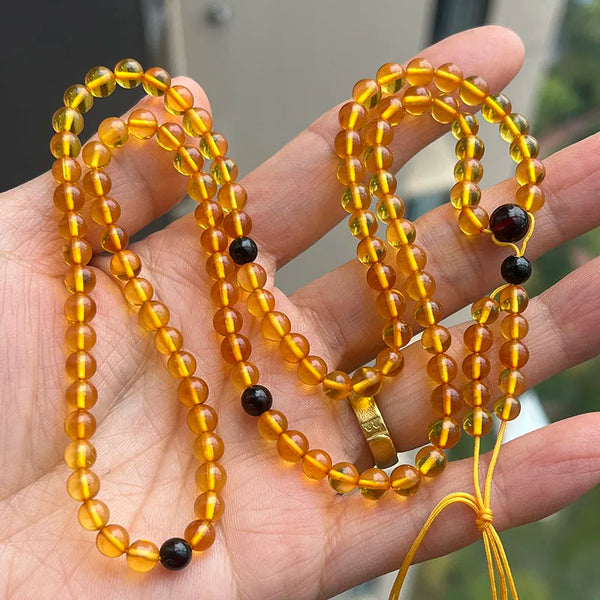Yellow Amber Bead Necklace-ToShay.org