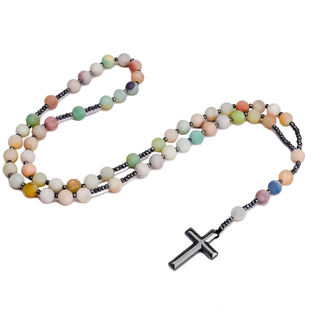 Blue Amazonite BEad Rosary N-ToShay.org