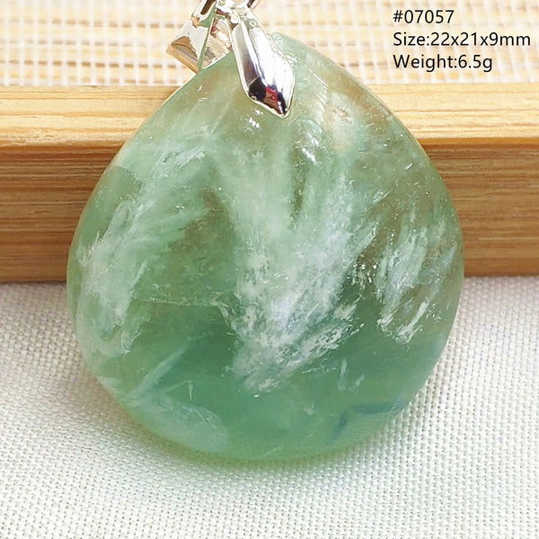 Green Feather Fluorite Pendant-ToShay.org