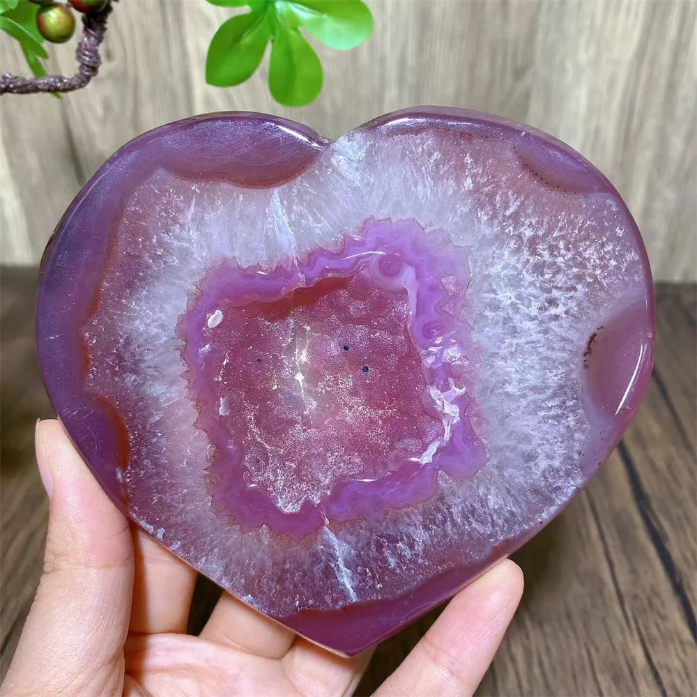 Pink Agate Druzy Heart-ToShay.org