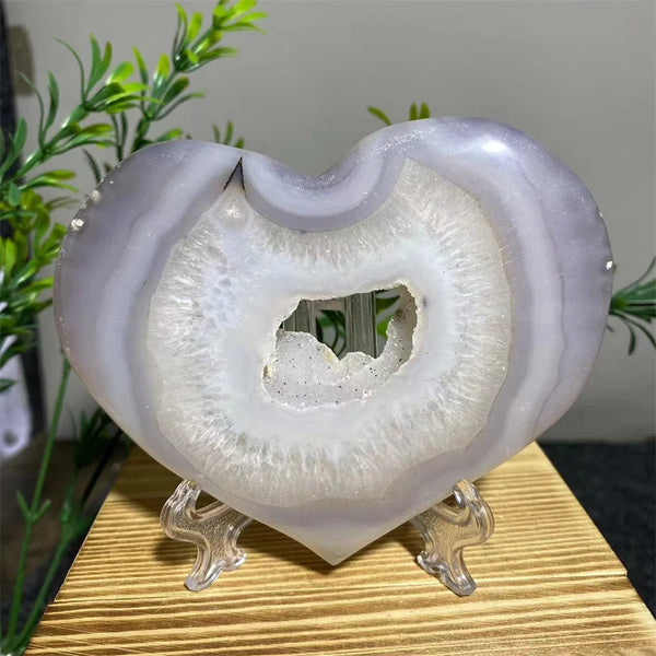 Grey Agate Geode Heart-ToShay.org