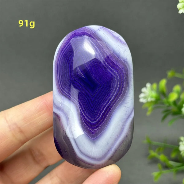 Purple Agate Palm Stone-ToShay.org
