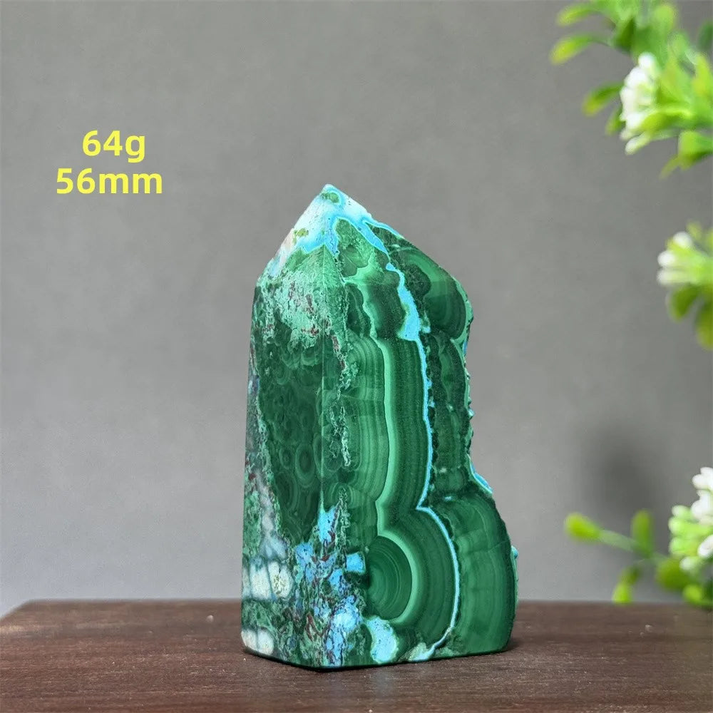 Blue Chrysocolla Malachite Point-ToShay.org