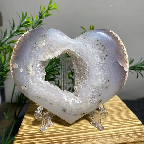 Grey Agate Geode Heart-ToShay.org