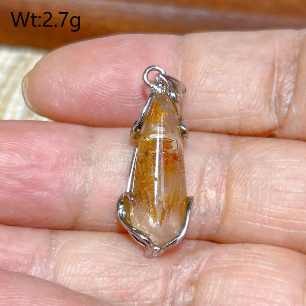 Gold Rutilated Pendant-ToShay.org