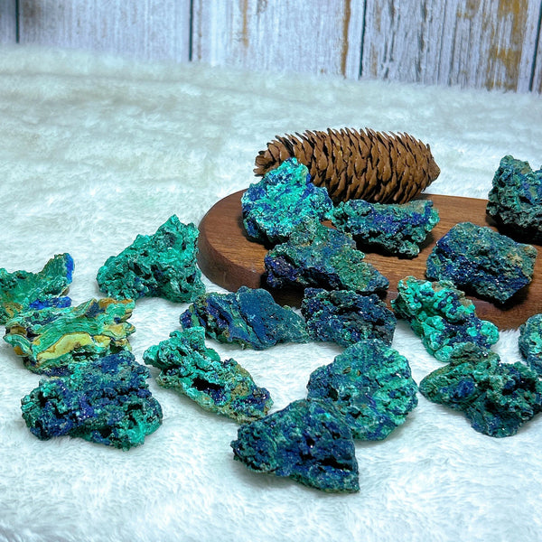 Blue Chrysocolla with Azurite Stone-ToShay.org