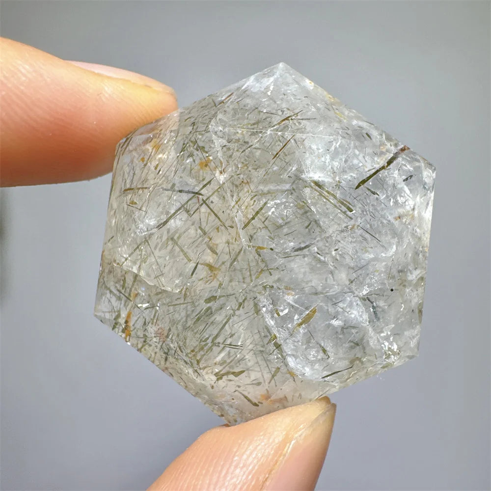 Green Tourmaline Rutile Hexagon-ToShay.org