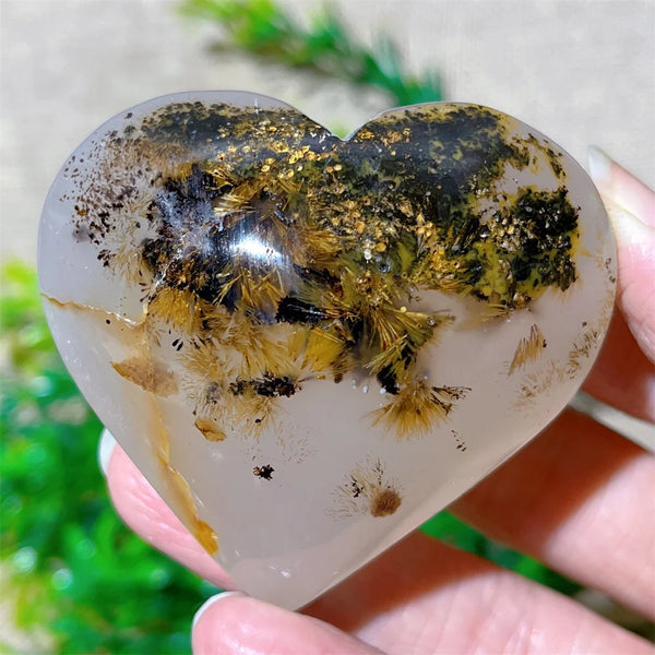 Yellow Hair Agate Heart-ToShay.org