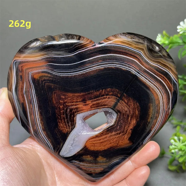 Black Red Striped Agate Heart-ToShay.org