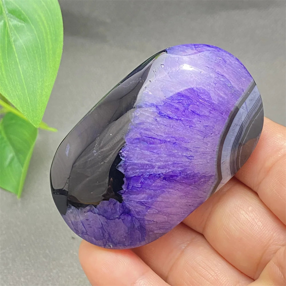 Purple Agate Palm Stone-ToShay.org
