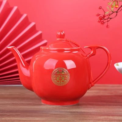 Red Porcelain Tea Set-ToShay.org