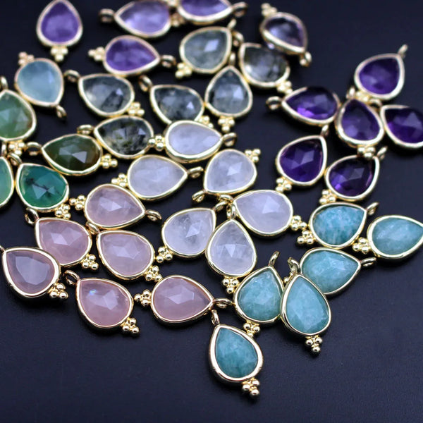 Mixed Crystal Teardrop Charms-ToShay.org