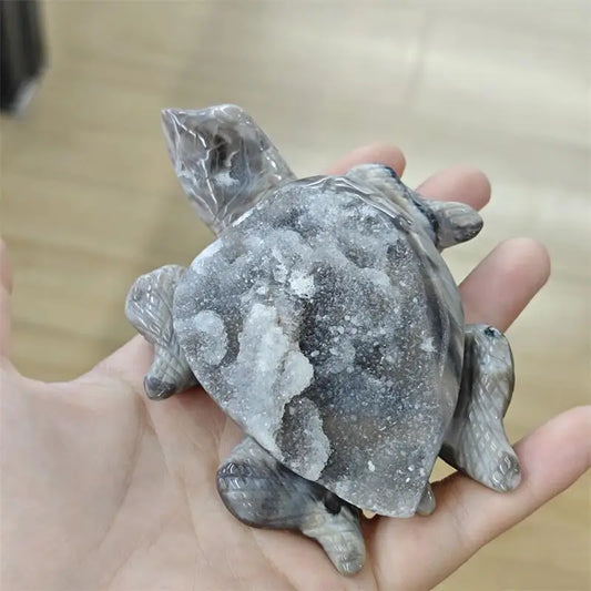 Grey Agate Druzy Turtle-ToShay.org