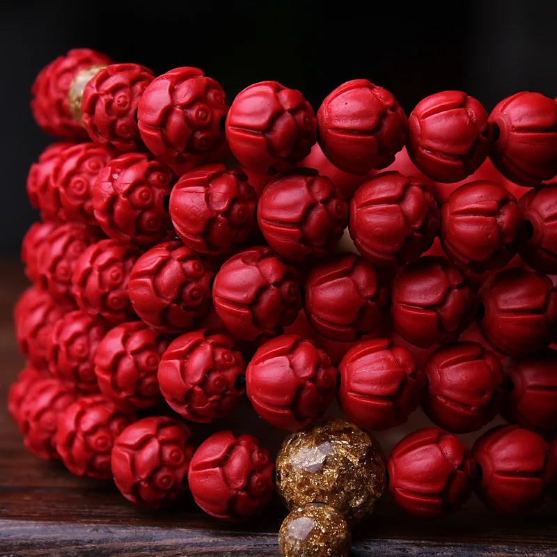 Red Cinnabar Lotus Beads-ToShay.org