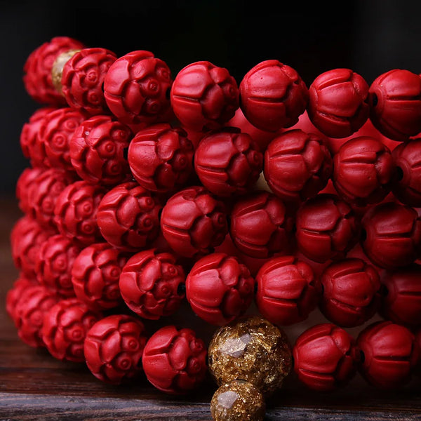 Red Cinnabar Lotus Bracelet-ToShay.org