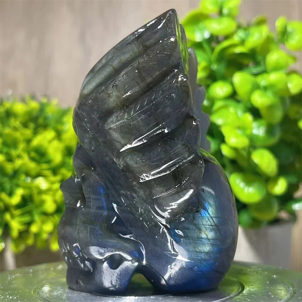 Labradorite Stone Quartz Skull Crystal Natural Healing Gemstone Mineral Decoration Energy Room Gift Natural Crystal Home-ToShay.org