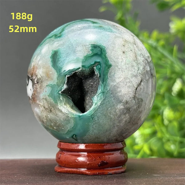 Green Cherry Blossom Agate Ball-ToShay.org