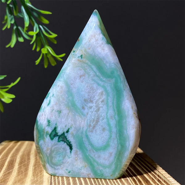 Green Flower Agate Flame-ToShay.org
