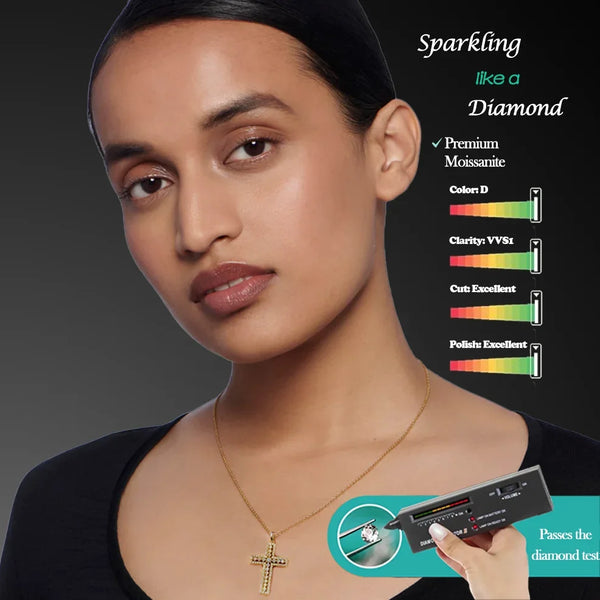 Gold Diamond Cross Necklace-ToShay.org