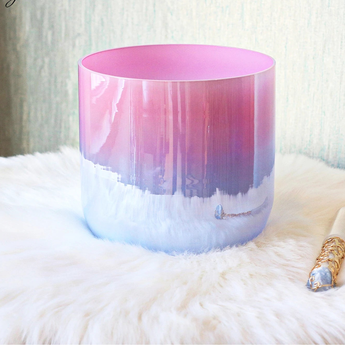 Crystal Soul High Quality Thickened Pink Blue Gradient Alchemy Crystal Bowl Singing-ToShay.org
