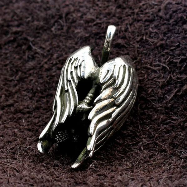 Silver Fallen Angel Pendant-ToShay.org