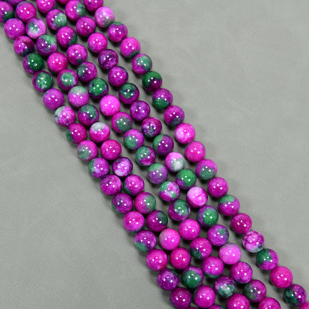 Pink Rose Green Jade Beads-ToShay.org