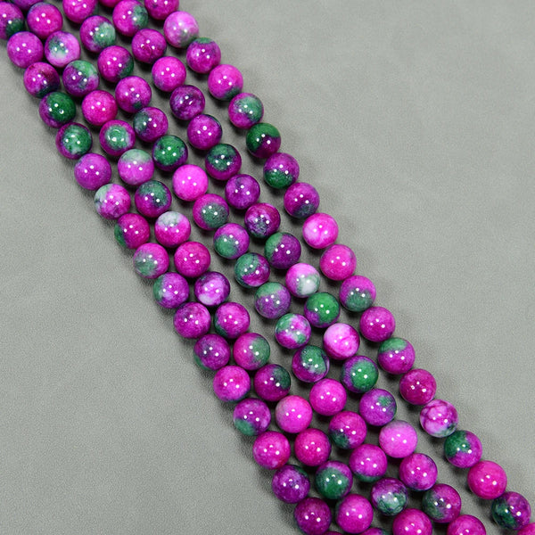 Pink Rose Green Jade Beads-ToShay.org