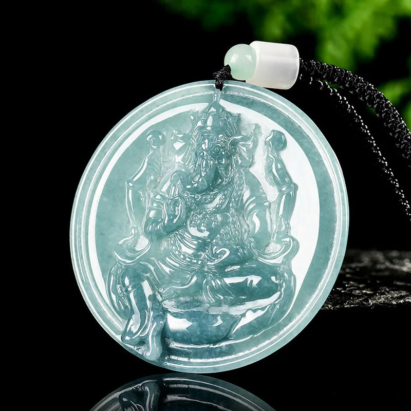 Blue Jadeite Garnesh Pendant-ToShay.org