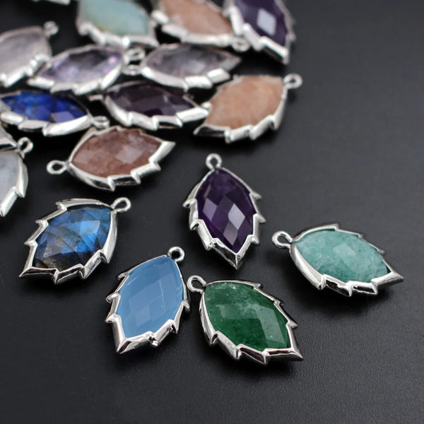 Mixed Crystal Leaf Charms-ToShay.org