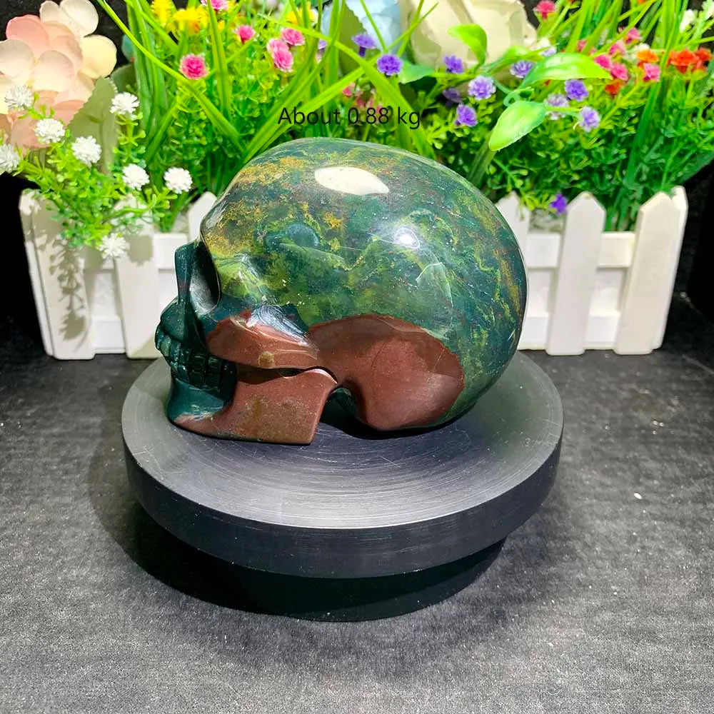 Green Ocean Jasper Skull-ToShay.org