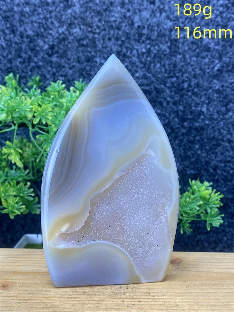 Blue Agate Geode Flame-ToShay.org