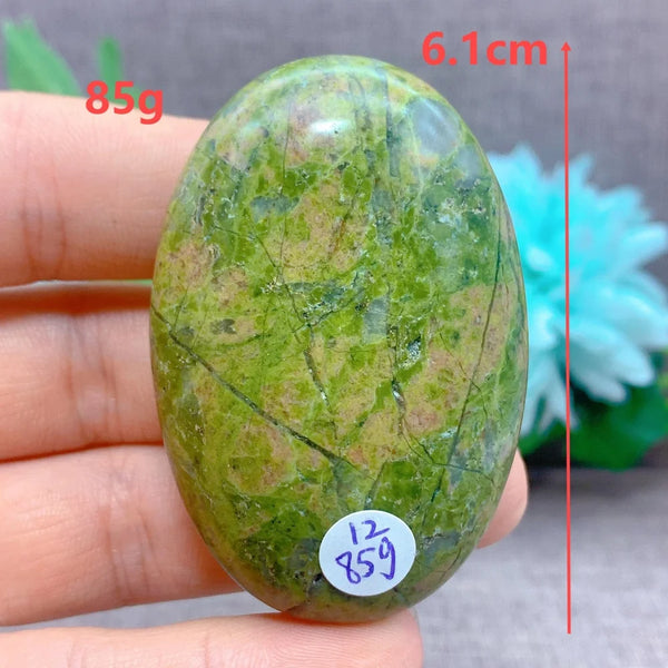 Green Unakite Palm Stone-ToShay.org