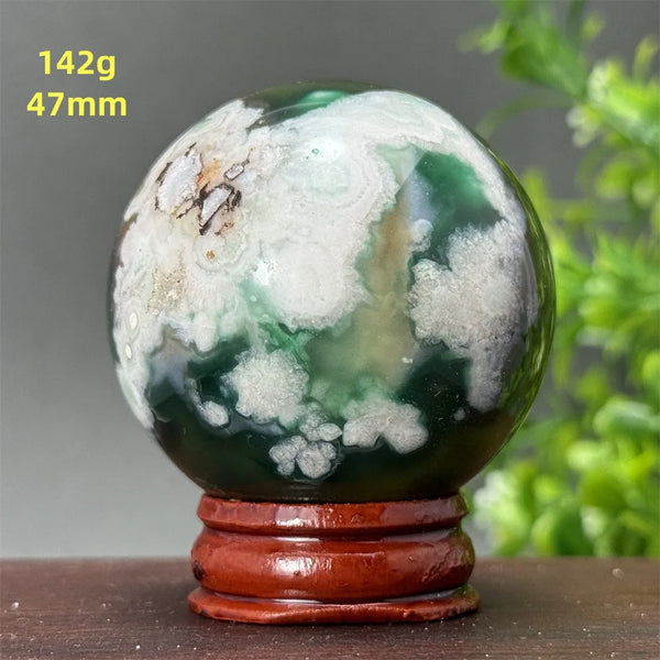 Green Cherry Blossom Agate Ball-ToShay.org