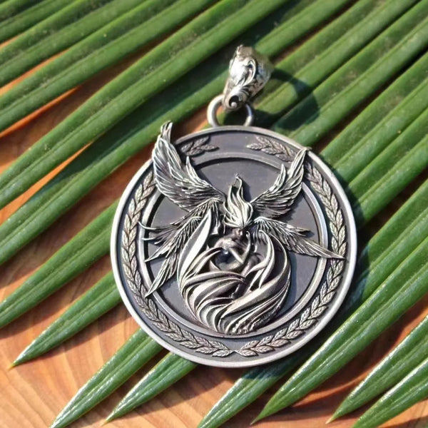Silver Angel Coin Pendant-ToShay.org