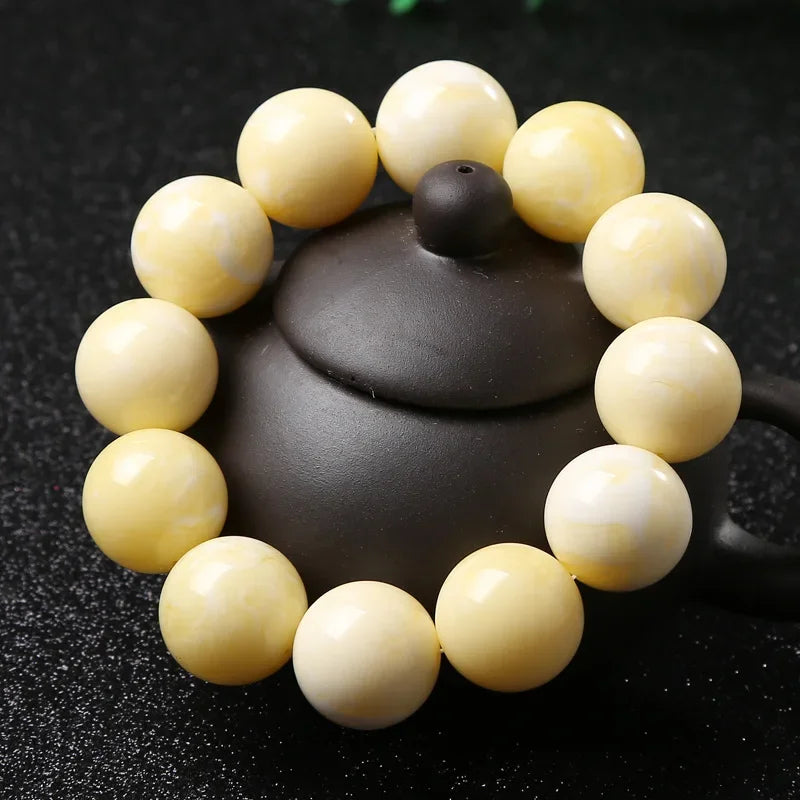 Yellow Amber Bead Bracelet-ToShay.org